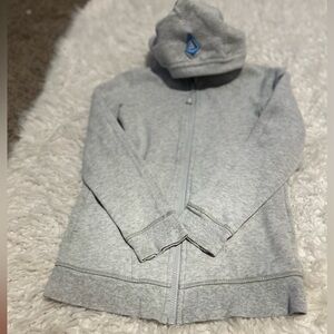 Rare ivivva by lululemon full zip up grey size 7 0699 #3👠 EUC